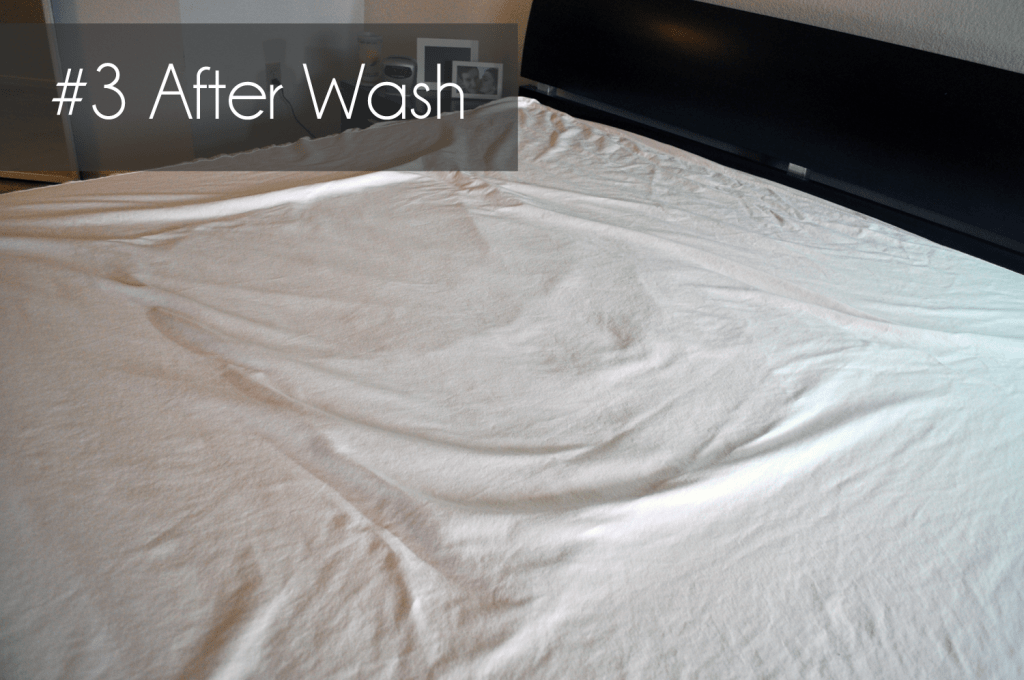 完成液体测试+洗涤循环后的床垫保护器
