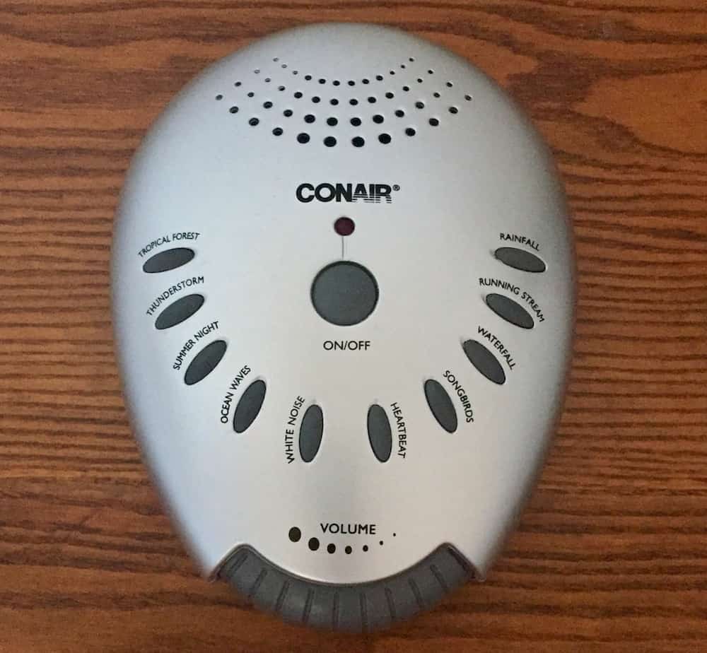 Conair声音治疗音响机顶部