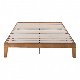圆润自然的经典实木平台床