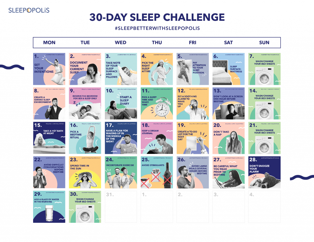 30天睡眠挑战日历